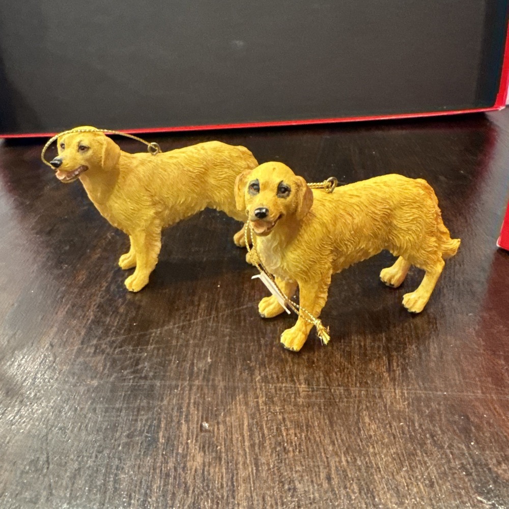 Golden Labrador Retriever Figurine Ornaments  Animal Pet Dog Christmas Holiday 2
